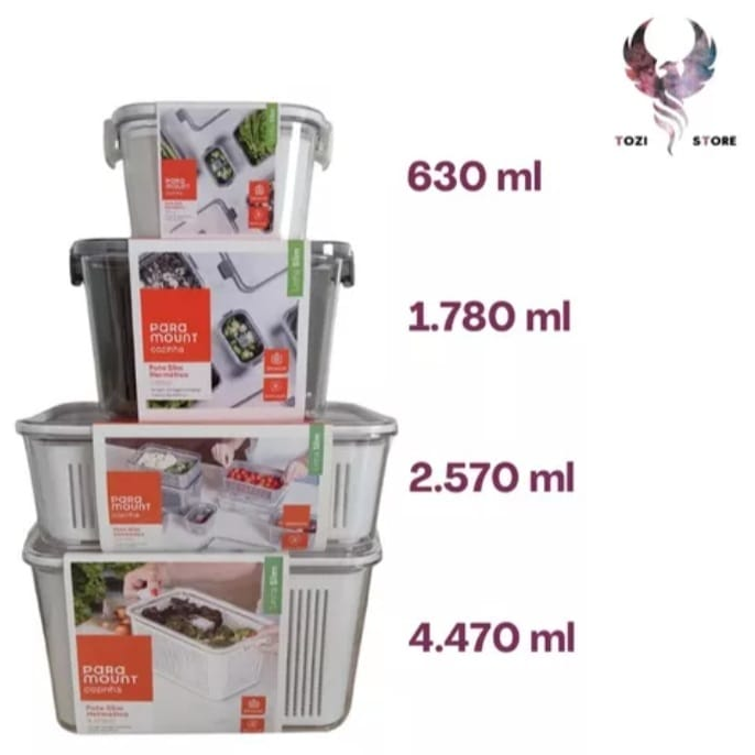 Pote Hermético Geladeira Alimentos - 4pcs
